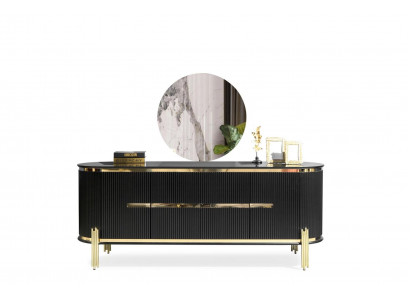 Modern sideboard stainless steel furniture sideboard dresser cabinet black new