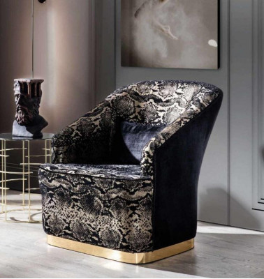 Modern luxury armchair wing chair single-seater living room furniture stainless steel