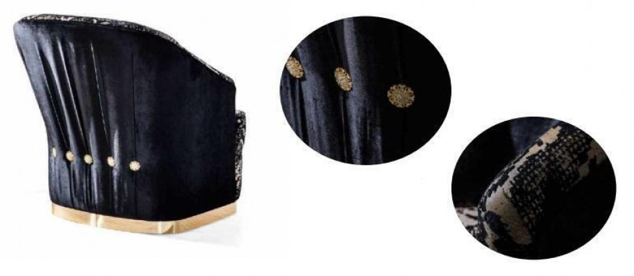 Modern luxury armchair wing chair single-seater living room furniture stainless steel