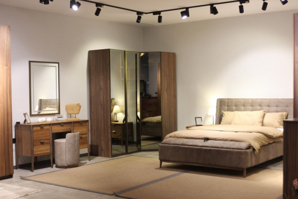 Luxury Furniture Design Dressing Table with Mirror Brown New Bedroom Furniture
