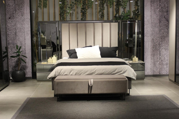 Luxury bedroom set bed + 2x nightstands complete room furniture new