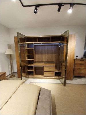 Bedroom design furniture wardrobe luxury wood brown cabinets new
