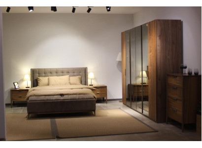 Designer bedroom set luxury bed 2x nightstands wood completely new 3 pieces.