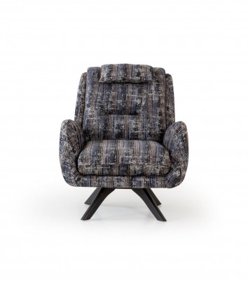 Armchair Modern Gray Living Room Seating Textile Luxury Design Furniture Lounge Club
