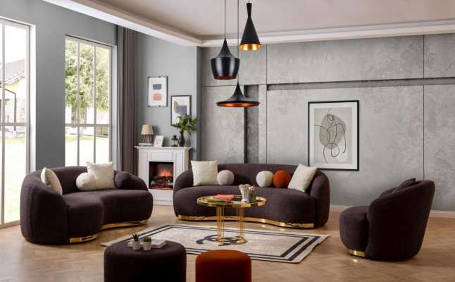 Stylish Living Room Set Sofas Designer Sofa Set 4+3+1 Seater Furniture