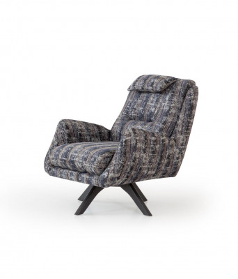 Armchair Modern Gray Living Room Seating Textile Luxury Design Furniture Lounge Club