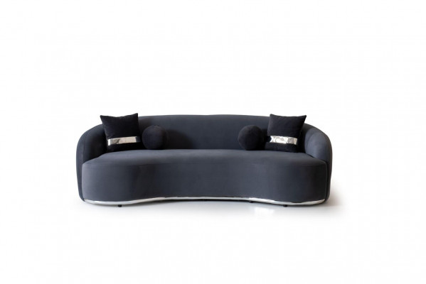 Designer Sofa 4-seater Black Sofas Couches Big XXL Seating Furniture 250cm