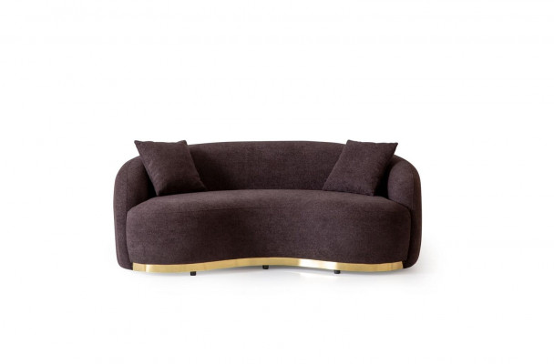 Living room furniture luxury sofa 3-seater design brown soft sofa upholstery textile 230cm