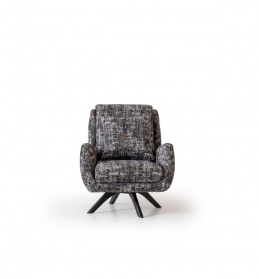 Designer armchair living room luxury furniture gray style single-seater lounge club