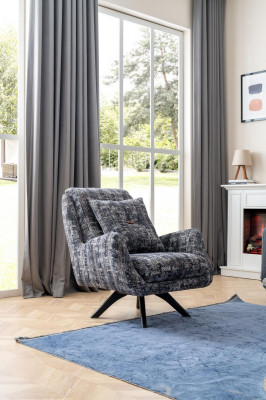 Designer armchair living room luxury furniture gray style single-seater lounge club