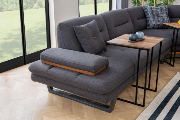 Style L-shaped sofa in gray luxury for living room designer corner suite couches
