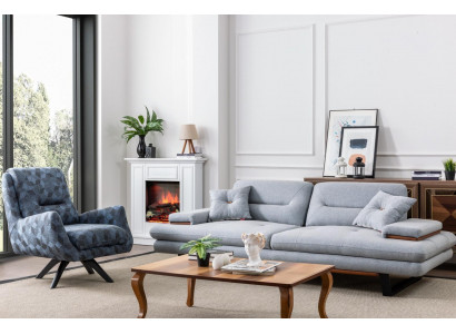 Modern sofa set 3+1 seater living room luxury gray couch set