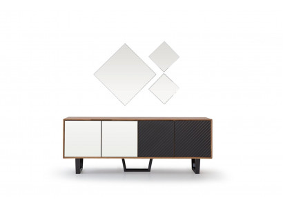 Modern dining room set consists of a 4-piece sideboard with 3 mirrors novelty.
