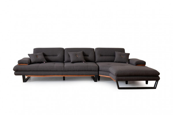 Designer gray L-shaped corner sofa modern furniture living room corner suite sofa