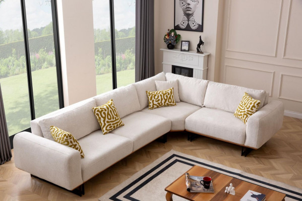 Designer living room set 3-piece. Sofa 4 + 1 seat corner sofa L-shape modern