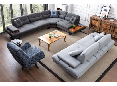 Designer 3-piece living room set L-shaped corner sofa + 3 + 1 seater modern new
