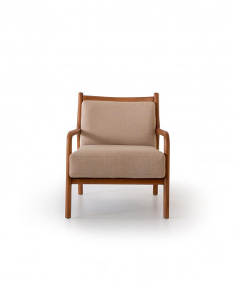 Modern beige armchair living room furniture luxury design upholstery faux leather