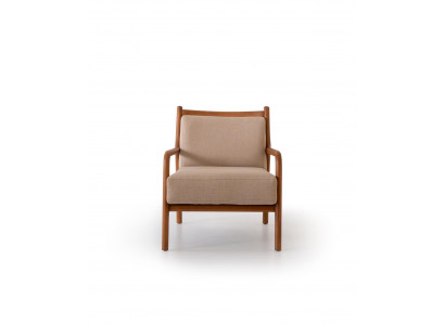 Modern beige armchair living room furniture luxury design upholstery faux leather