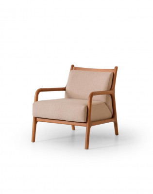 Modern beige armchair living room furniture luxury design upholstery faux leather