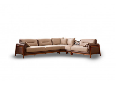Luxury L-Shaped Corner Sofa Beige Living Room Furniture Couch Multi-function Couches Modern