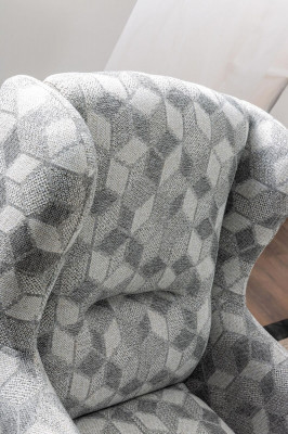 Living Room Set L-Shaped Corner Sofa Couch Grey Upholstery 3+1 Seater Fabric