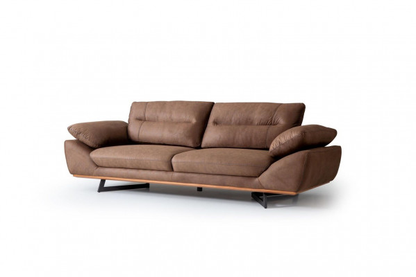 Modern designer sofa 3-seater 240cm XXL couch upholstery sofas design brown