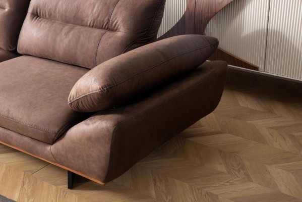 Modern designer sofa 3-seater 240cm XXL couch upholstery sofas design brown