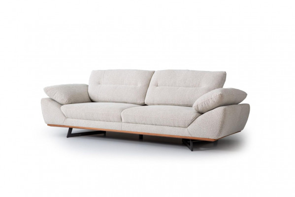 Comfort Designer Sofa 3-Seater Couch Upholstered Sofas Design White in Living Room