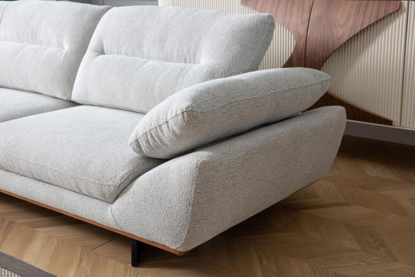 Comfort Designer Sofa 3-Seater Couch Upholstered Sofas Design White in Living Room