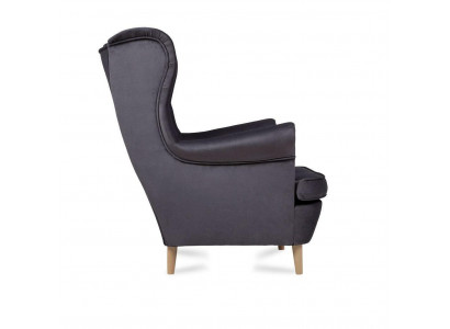 Chesterfield wing chair armchair couch sofa upholstery seat lounge relax gray