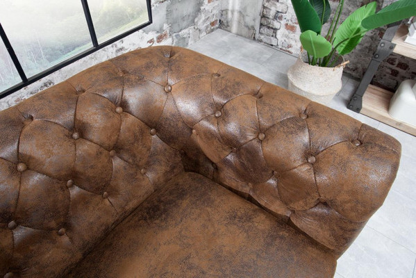 Chesterfield armchair TV couch 1 seater sofa textile fabric couches upholstery