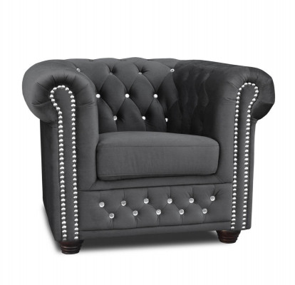 Chesterfield Armchair TV Couch 1-Seater Sofa Textile Fabric Sofas Upholstery New