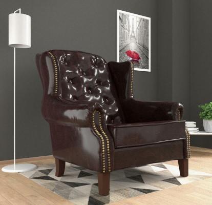 Designer armchair leather luxury TV couch relax 1-seater sofa lounge club