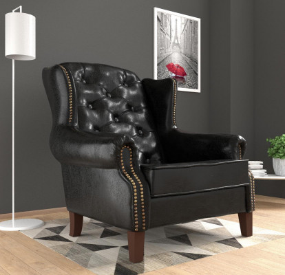Wing chair armchair television design upholstery sofa couch chesterfield leather
