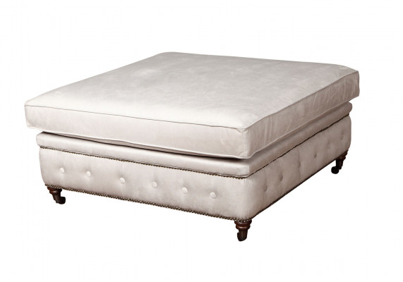 Club Footstool Lounge Ottoman Leather Textile Designer Ottoman Chesterfield