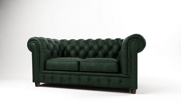 Chesterfield Luxury 2-Seater Couch Upholstered Sofa Fabric Sofas Set New