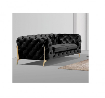 Design Chesterfield Sofa 2-seater couch velvet upholstery fabric sofas two-seater new