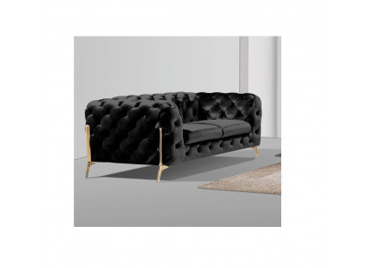 Design Chesterfield Sofa 2-seater couch velvet upholstery fabric sofas two-seater new