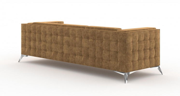 Three-seater couch upholstered fabric Chesterfield sofa set