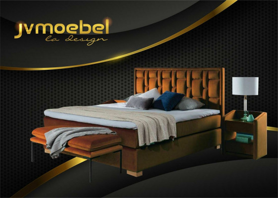 Design bed bedroom set 4-piece. Nightstand 2x bench beds modern