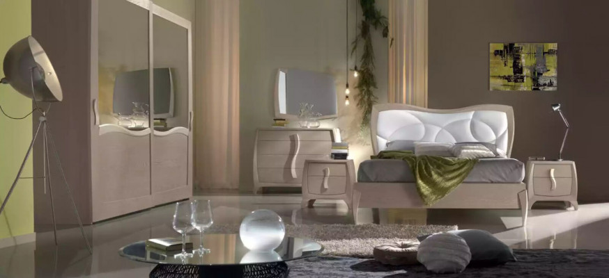 Bed 2x Nightstands 6-piece Bedroom Set Design Modern Luxury Furniture New