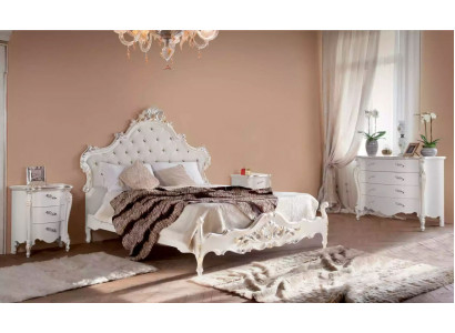 White Bedroom Suite Bed 2x Nightstands Dressers Wood Set 4-piece