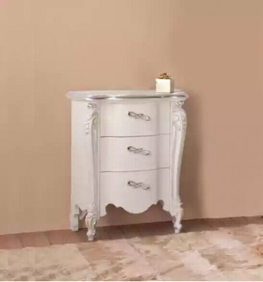 White Bedroom Suite Bed 2x Nightstands Dressers Wood Set 4-piece