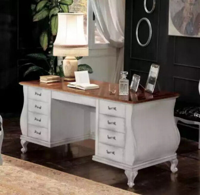 White office furniture desk bookshelf luxury table shelf furnishings