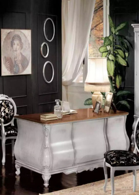 White office furniture desk bookshelf luxury table shelf furnishings