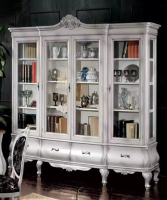 White office furniture desk bookshelf luxury table shelf furnishings