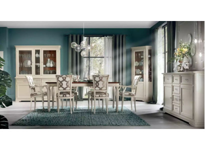 Dining room dining table 6x chairs set sideboard group 10-piece complete