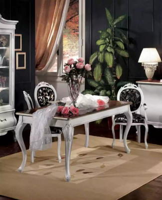 Classic dining room furniture dining table 4x chairs sideboard display cabinet luxury