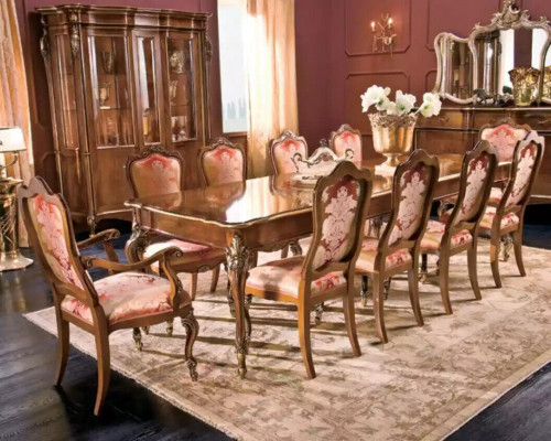 Dining table with 10 chairs, dining room, living room set, 11-piece furniture set