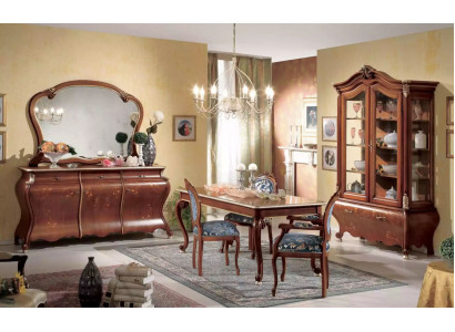 Large dining room set luxury furniture dining table 4x chairs sideboard mirror 8-piece